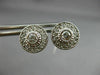 ESTATE LARGE .60CT DIAMOND 14K WHITE GOLD ROUND SOLITAIRE HALO FILIGREE EARRINGS
