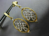 ESTATE .11CT DIAMOND 14K 2 TONE GOLD FILIGREE FLOWER LOVE KNOT HANGING EARRINGS