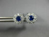 ESTATE .85CT DIAMOND & AAA SAPPHIRE 18K WHITE GOLD CLASSIC FLOWER STUD EARRINGS