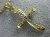 ESTATE LARGE .41CT DIAMOND 18KT YELLOW GOLD 3D WAVE SWIRL CROSS FLOATING PENDANT