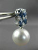 LARGE 5CT DIAMOND & AAA SAPPHIRE SOUTH SEA PEARL 18KT WHITE GOLD FLOWER EARRINGS