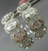 ESTATE LARGE 2.18CT DIAMOND 18KT WHITE GOLD 3D HALO OVAL HUGGIE HANGING EARRINGS