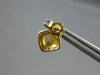2.25CT DIAMOND & AAA CITRINE 14KT YELLOW GOLD CUSHION & ROUND HANGING EARRINGS