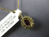 ESTATE 1.10CT DIAMOND & AAA RUBY 14KT YELLOW GOLD 3D OVAL FLOWER CLASSIC PENDANT