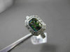 ESTATE 1.42CT DIAMOND & AAA MYSTIC TOPAZ 14KT WHITE GOLD EMERALD CUT HALO RING