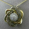 ESTATE LARGE 1.0CT DIAMOND 14K YELLOW GOLD FLOWER STAR OF DAVID FLOATING PENDANT