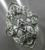 ESTATE LARGE .52CT DIAMOND 14KT WHITE GOLD 3D OPEN FILIGREE MARQUISE FLOWER RING