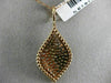 ESTATE EXTRA LARGE 2.20CT MULTI COLOR DIAMOND 18K ROSE GOLD 3D TEAR DROP PENDANT