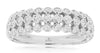 WIDE .50CT DIAMOND 14K WHITE GOLD 3D ROUND BEZEL 3 ROW ETOILE SEMI ETERNITY RING
