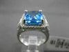ESTATE 6.43CTW DIAMOND & AAA EXTRA FACET BLUE TOPAZ 14KT WHITE GOLD HALO RING