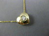 ESTATE .15CT DIAMOND 14KT YELLOW GOLD 3D CLASSIC SOLITAIRE HEART PENDANT #14337