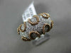 ESTATE WIDE .72CT DIAMOND 14KT WHITE & ROSE GOLD 3D PAVE HANDCRAFTED ROPE RING