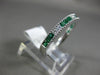 ESTATE .44CT DIAMOND & AAA EMERALD 14K WHITE GOLD SEMI ETERNITY ANNIVERSARY RING