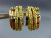 ESTATE WIDE .24CT FANCY YELLOW & PINK DIAMOND 18KT 2 TONE GOLD UMBRELLA EARRINGS