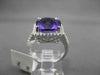ESTATE 6.03CTW DIAMOND & AAA AMETHYST 14KT WHITE GOLD FILIGREE CLASSIC HALO RING