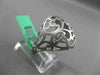 ESTATE LARGE .29CT DIAMOND 18K WHITE GOLD 3D HANDCRAFTED FILIGREE MATTE FUN RING