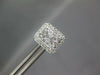 ESTATE LARGE .79CT DIAMOND 14KT WHITE GOLD 3D CLUSTER RECTANGULAR STUD EARRINGS