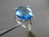 ESTATE 13.32CT DIAMOND & AAA EXTRA FACET BLUE TOPAZ 14KT WHITE GOLD 3D ROPE RING