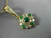 ESTATE .83CT DIAMOND & AAA EMERALD 14KT YELLOW GOLD 3D CLUSTER PENDANT #17629