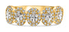.86CT DIAMOND 18KT YELLOW GOLD OVAL & ROUND SEM ETERNITY FLOWER ANNIVERSARY RING