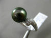 ESTATE .26CT DIAMOND 14KT WHITE GOLD 3D AAA TAHITIAN PEARL PAVE SOLITAIRE RING