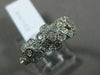 ESTATE .75CT DIAMOND 14KT WHITE GOLD 3 STONE FLOWER FILIGREE MILGRAIN LOVE RING