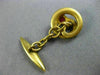 ANTIQUE .30CT AAA RUBY 18KT YELLOW GOLD SWIRL SNAKE CIRCULAR FUN MEN'S CUFFLINKS