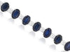 LARGE 17.12CT DIAMOND & AAA SAPPHIRE 14K WHITE GOLD OVAL & ROUND TENNIS BRACELET