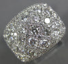 ESTATE LARGE 3.16CT DIAMOND 18K WHITE GOLD ROUND MULTI ROW ANNIVERSARY LOVE RING
