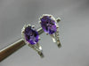 ESTATE 1.28CT DIAMOND & AMETHYST 18K WHITE GOLD SWIRL LEVERBACK HANGING EARRINGS
