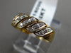 ESTATE .22CT DIAMOND 14KT 2 TONE GOLD MULTI WAVE WEDDING ANNIVERSARY RING #1600