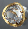 LARGE 9.23CT AAA WHITE CLEAR QUARTZ 14KT ROSE GOLD TRILLION CUT SOLITAIRE RING