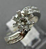 ESTATE .50CT DIAMOND 18K WHITE GOLD 2 ROW WAVE SEMI MOUNT ENGAGEMENT RING #23371