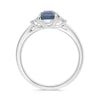 2.02CT DIAMOND & AAA SAPPHIRE PLATINUM EMERALD CUT & TRAPEZOID ENGAGEMENT RING
