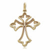 ESTATE .30CT ROUND DIAMOND 14KT YELLOW GOLD CLASSIC OPEN FILIGREE CROSS PENDANT