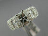 WIDE 1.04CT DIAMOND 18K WHITE GOLD ROUND & BAGUETTE 3D SEMI MOUNT ENGAGMENT RING