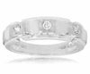 ESTATE .24CT DIAMOND 14K WHITE GOLD CLASSIC ETOILE MENS WEDDING ANNIVERSARY RING