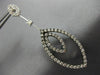 LARGE 1.88CT WHITE & CHOCOLATE FANCY DIAMOND 14KT WHITE GOLD 3D HANGING EARRINGS