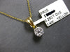 .25CT DIAMOND 14KT YELLOW GOLD CLASSIC CLUSTER FLOWER INVISIBLE FLOATING PENDANT