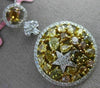LARGE 4.03CT WHITE & FANCY COLOR DIAMOND 18K TWO TONE GOLD CIRCULAR STAR PENDANT