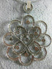 ESTATE LARGE .80CT DIAMOND 14KT WHITE GOLD 3D FLOWER HEART ETOILE LOVE PENDANT