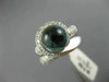 ESTATE WIDE 2.50CT DIAMOND & CABOCHON BLUE TOPAZ 18KT WHITE GOLD LOVE KNOT RING