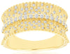 ESTATE WIDE .55CT DIAMOND 14KT YELLOW GOLD 3D MULTI ROW ETOILE ANNIVERSARY RING