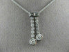 ESTATE .60CT DIAMOND 18KT WHITE GOLD 3D BEZEL JOURNEY SOLITARE FLOATING PENDANT