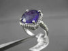 ESTATE 6.03CTW DIAMOND & AAA AMETHYST 14KT WHITE GOLD FILIGREE CLASSIC HALO RING
