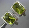 ESTATE MASSIVE 16.35CT DIAMOND GREEN AMETHYST 14K WHITE GOLD 3D CLIP ON EARRINGS