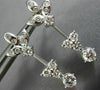 ANTIQUE 1.15CT DIAMOND 18KT WHITE GOLD 3D FLOWER LEAF HANGING EARRINGS #9453