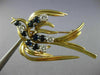 ESTATE 1.70CT DIAMOND & AAA SAPPHIRE 18KT YELLOW GOLD 3D BIRD BROOCH PIN #23874