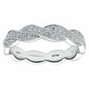 ESTATE .26CT DIAMOND 18KT WHITE GOLD ROPE SEMI ETERNITY WEDDING ANNIVERSARY RING
