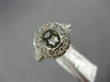 WIDE .80CT DIAMOND 14K WHITE GOLD DOUBLE HALO SEMI MOUNT ENGAGEMENT RING #1037